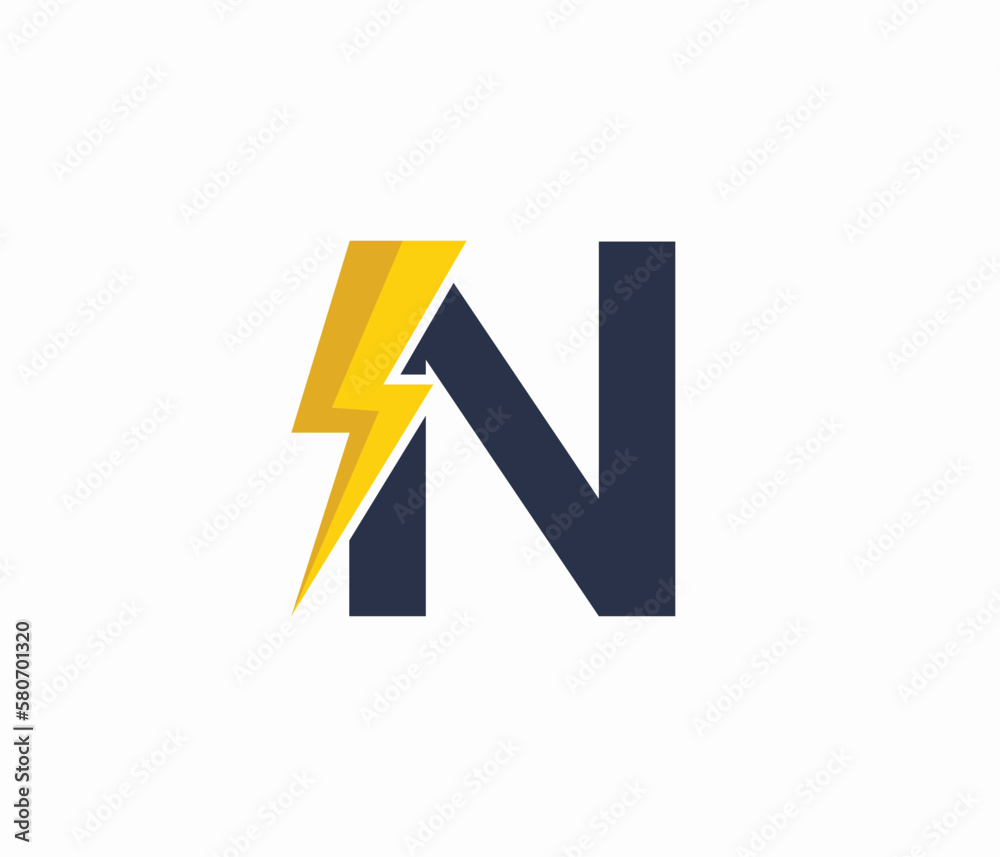 N Energy logo or letter N Electric logo. N Energy logo or letter N Electric logo.
