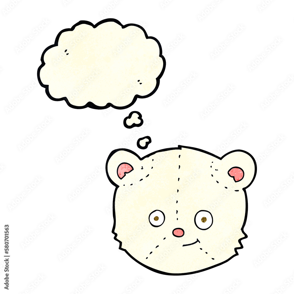 cartoon polar bear head with thought bubble cartoon polar bear head with thought bubble