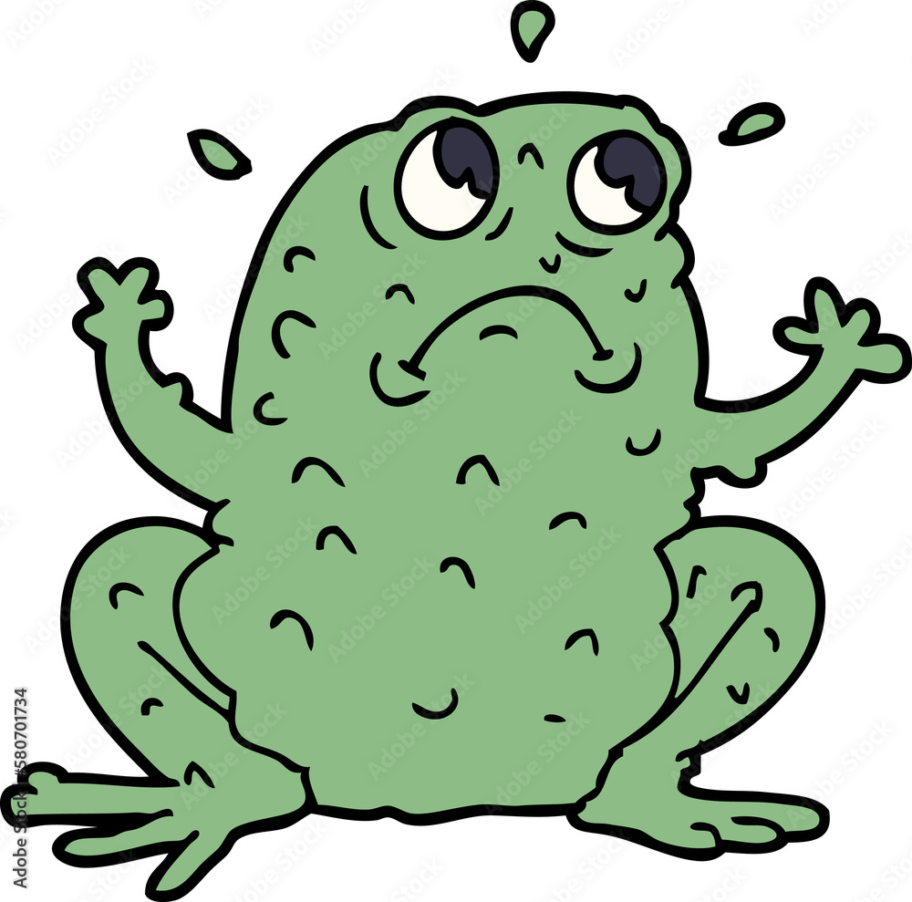 Naklejka premium cartoon doodle nervous toad