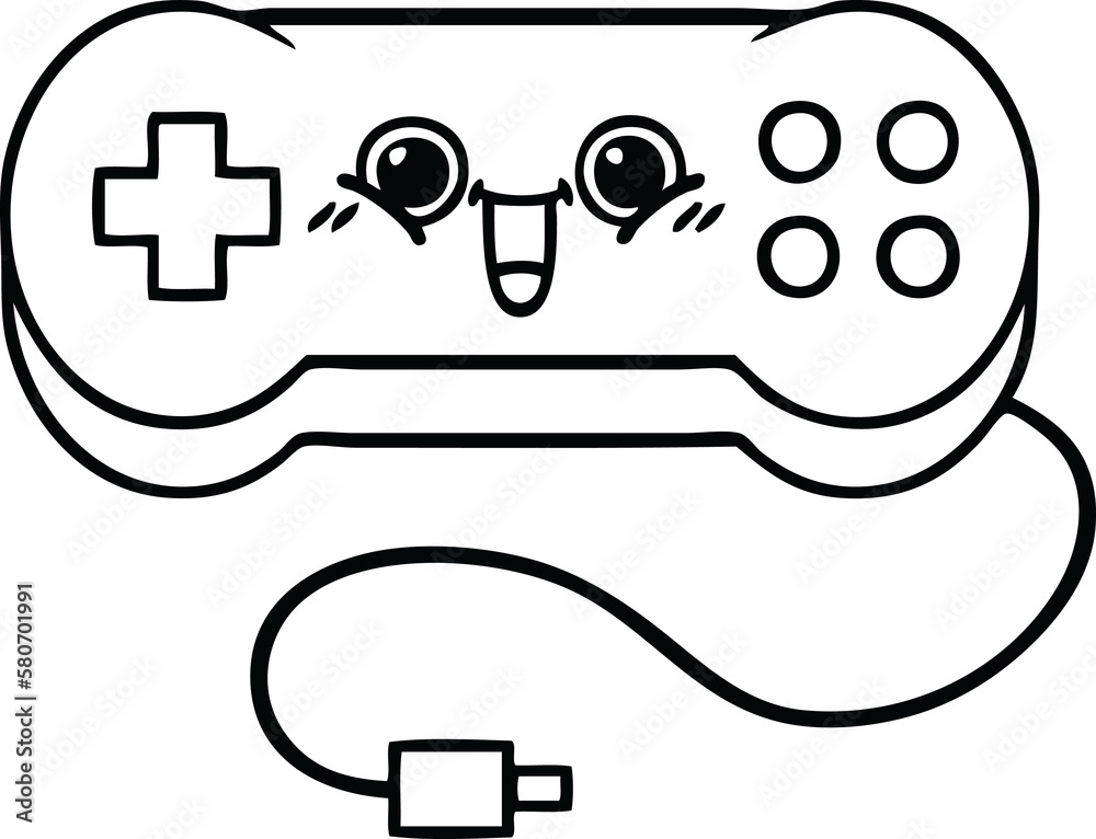 line drawing cartoon game controller line drawing cartoon game controller