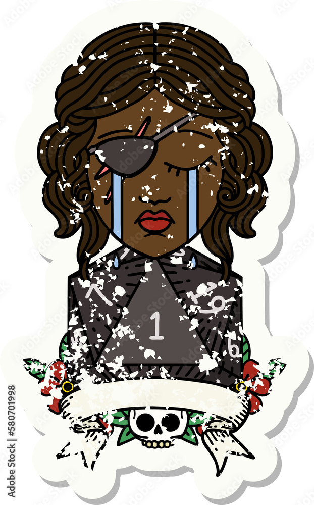 crying human rogue with natural one roll illustration crying human rogue with natural one roll illustration