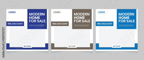 Real estate discount square customizable ai banner