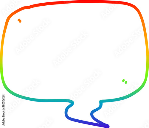 rainbow gradient line drawing cartoon speech bubble