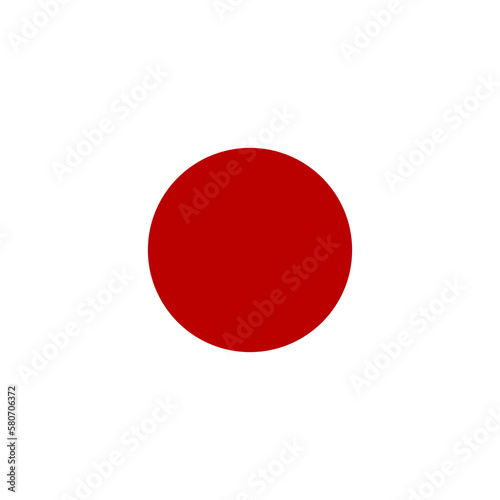Japan flag simple icon in round or circle shape	 photo