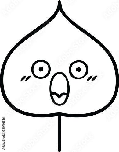 line drawing cartoon expressional leaf photo