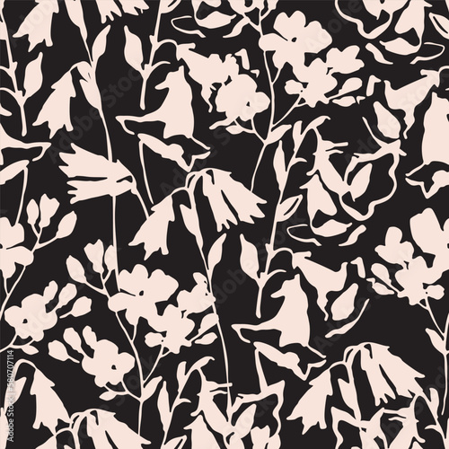 Beautiful floral seamless pattern. Cute natural background with small flowers
