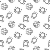 Seamless repeating monochrome pattern of camera shutter, photo camera. Perfect for web sites, apps, shops, backgrounds, wallpapers