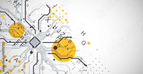 Abstract background on technological and scientific topics. CPU concept. Vector format.