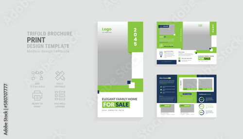 Creative Home sale trifold brochure template