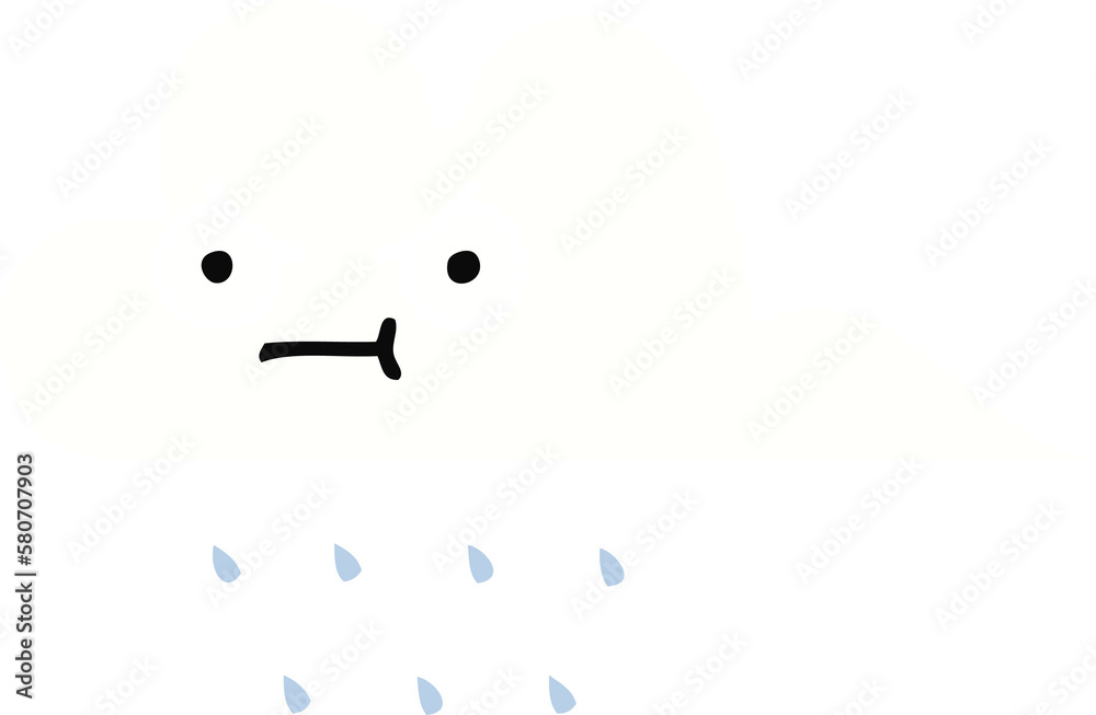 flat color retro cartoon rain cloud flat color retro cartoon rain cloud
