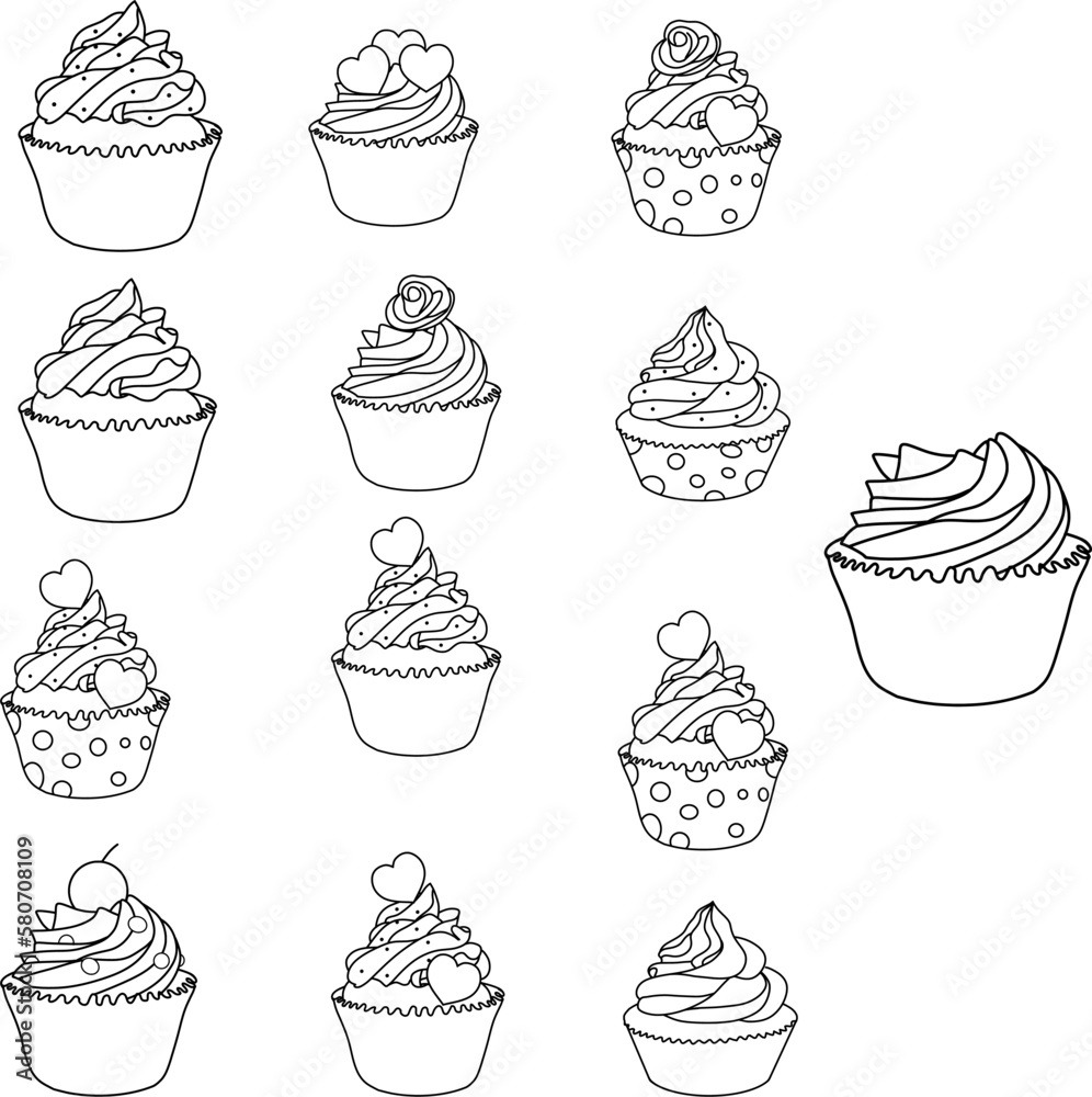 set of cupcakes