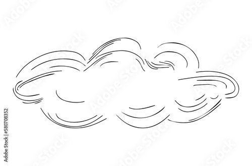 Cloud hand drawn on a transparent background. 