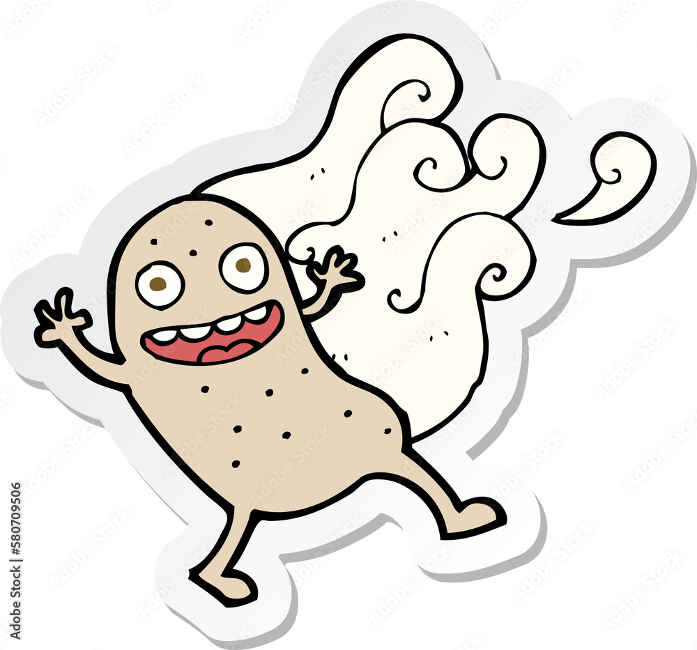 Obraz premium sticker of a cartoon potato