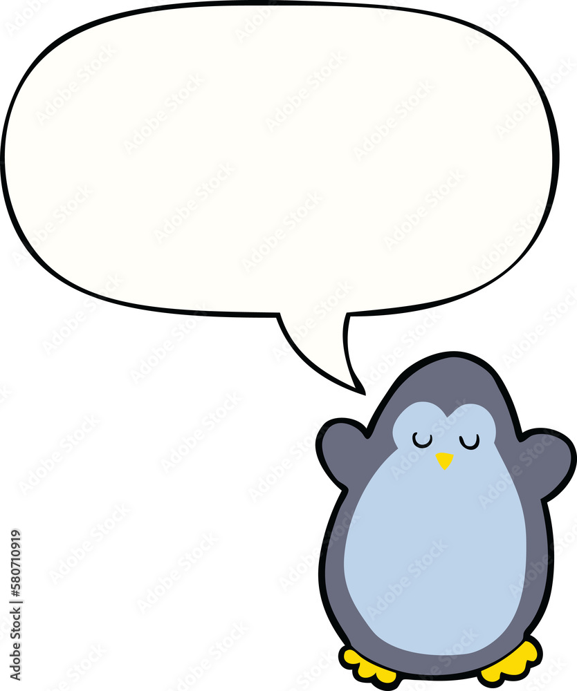 cartoon penguin and speech bubble cartoon penguin and speech bubble