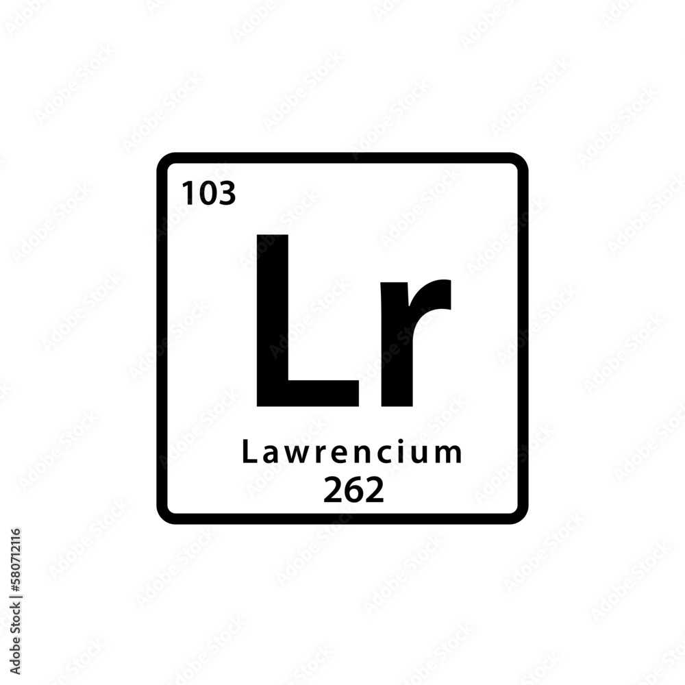 Lawrencium element periodic table icon vector logo design template Lawrencium element periodic table icon vector logo design template