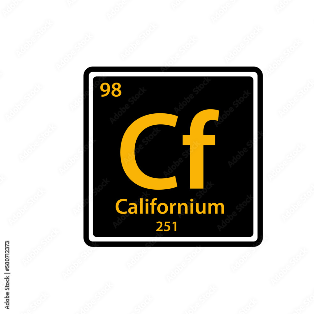 Californium element periodic table icon vector logo design template Californium element periodic table icon vector logo design template