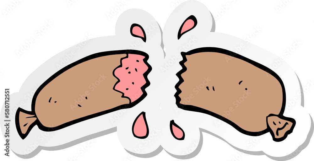 Obraz premium sticker of a cartoon sausage
