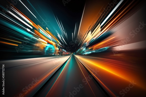 Design of Abstract Fast Scaling Speed Motion Background.AI technology generated image