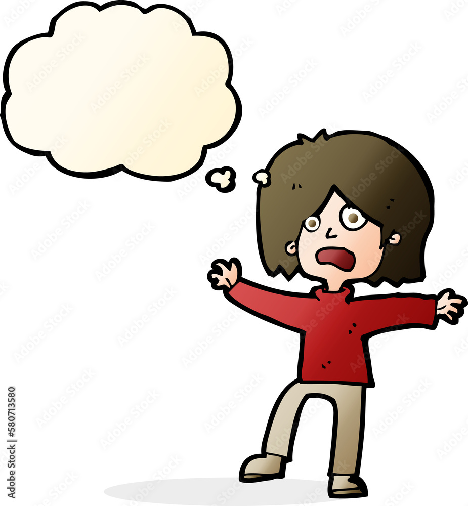 cartoon unhappy person with thought bubble cartoon unhappy person with thought bubble