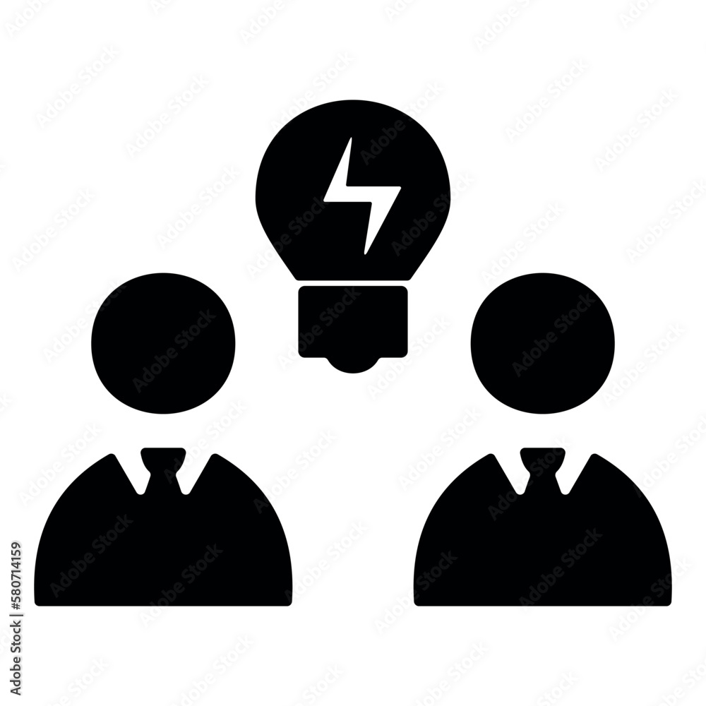 Two People Idea Icon,two businessmen talking about ideas Two People Idea Icon,two businessmen talking about ideas