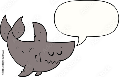 cartoon shark and speech bubble