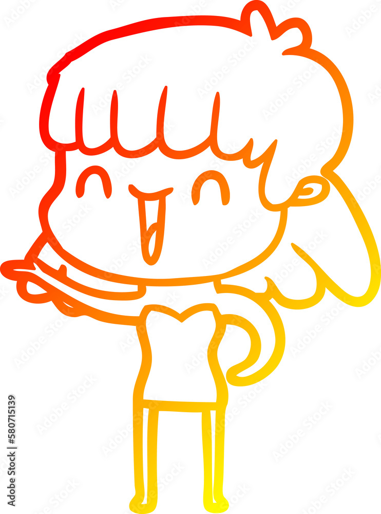 warm gradient line drawing cartoon woman warm gradient line drawing cartoon woman