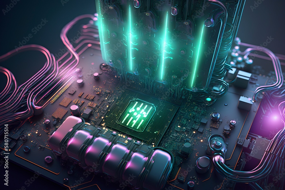 Main board with chip structure and light emitting circuit, c4d