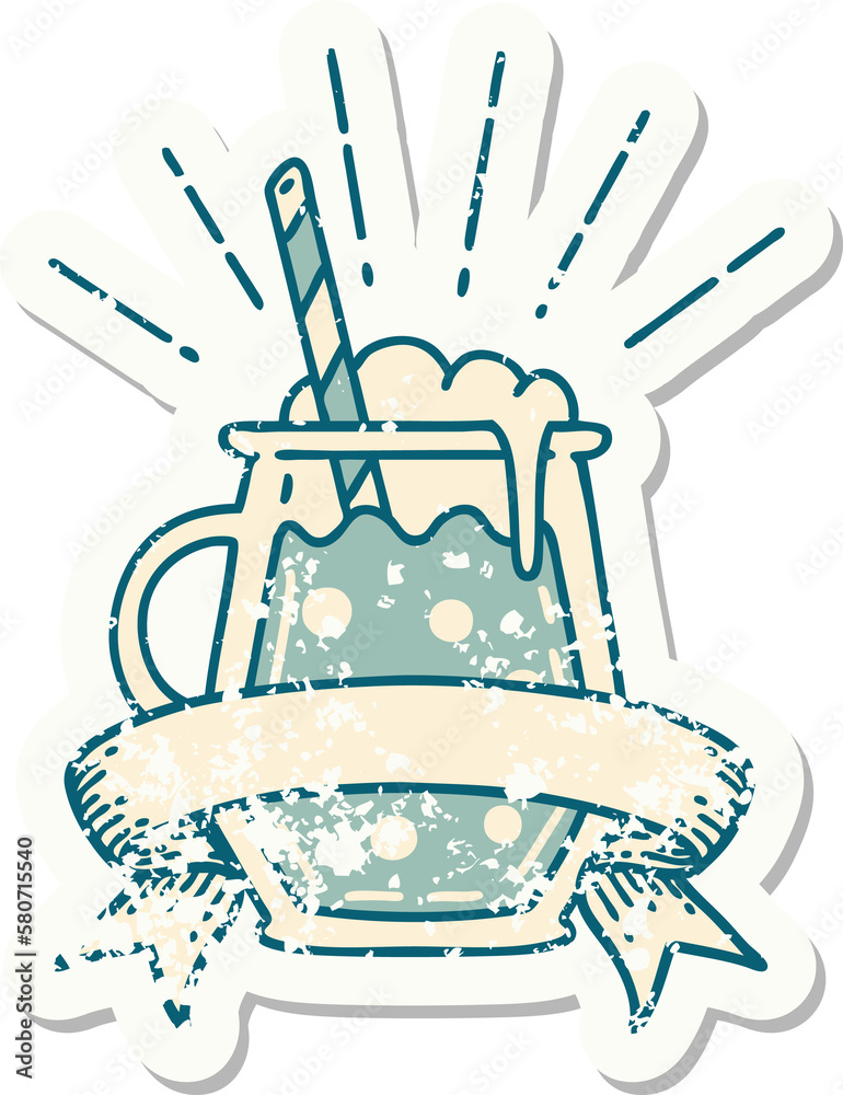 grunge sticker of tattoo style ginger beer grunge sticker of tattoo style ginger beer