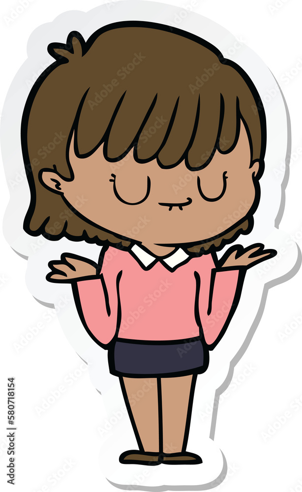 Obraz premium sticker of a cartoon woman
