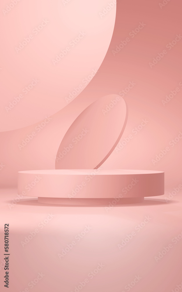 Podium vertical abstract background. Geometric shape. Pink colors scene. Minimal 3d rendering. Scene with geometrical background. 3d render Podium vertical abstract background. Geometric shape. Pink colors scene. Minimal 3d rendering. Scene with geometrical background. 3d render