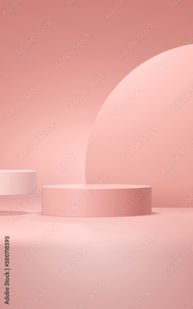 Podium vertical abstract background. Geometric shape. Pink colors scene. Minimal 3d rendering. Scene with geometrical background. 3d render Podium vertical abstract background. Geometric shape. Pink colors scene. Minimal 3d rendering. Scene with geometrical background. 3d render