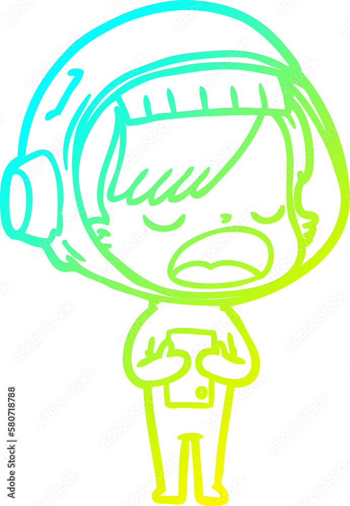 cold gradient line drawing cartoon astronaut woman explaining cold gradient line drawing cartoon astronaut woman explaining