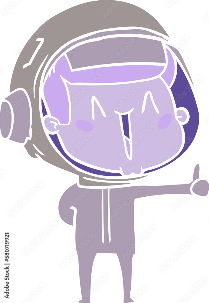 happy flat color style cartoon astronaut happy flat color style cartoon astronaut