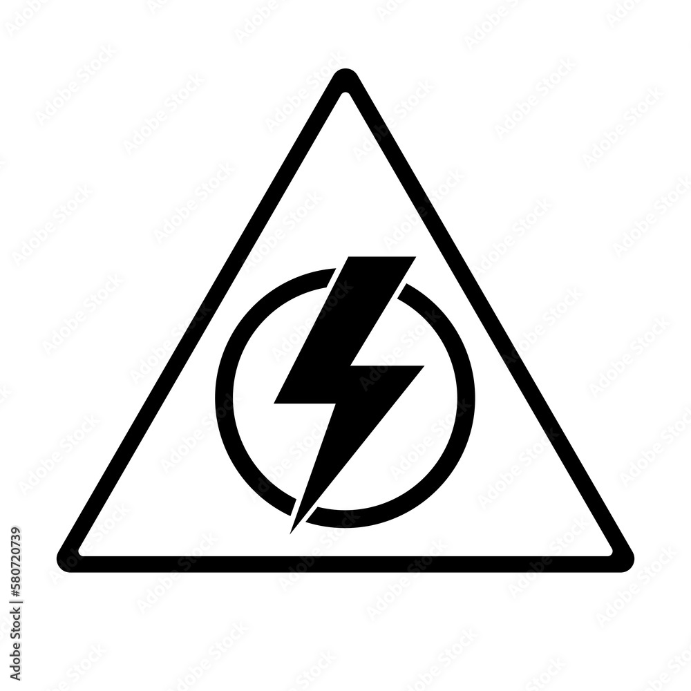 Vetor de Power outage. Symbol without electricity. Black triangle icon