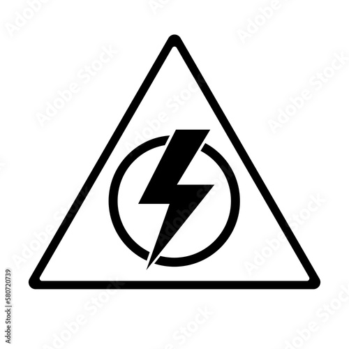 Power outage. Symbol without electricity. Black triangle icon isolated on white background. Warning logo. Caution electric. Electrical lights out. Concept without electronic light. Vector illustration