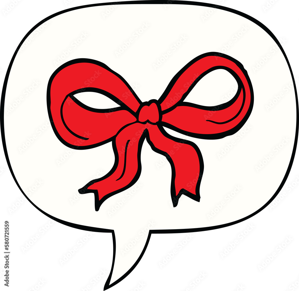 cartoon decorative bow and speech bubble cartoon decorative bow and speech bubble