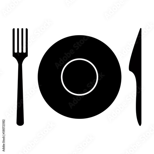 illustration of a plate with cutlery