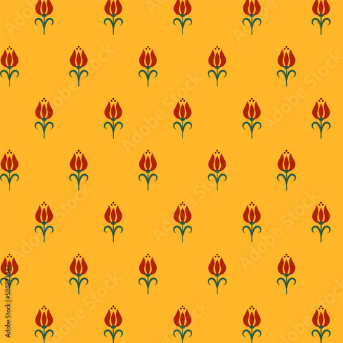 seamless pattern with flowers and butterflies