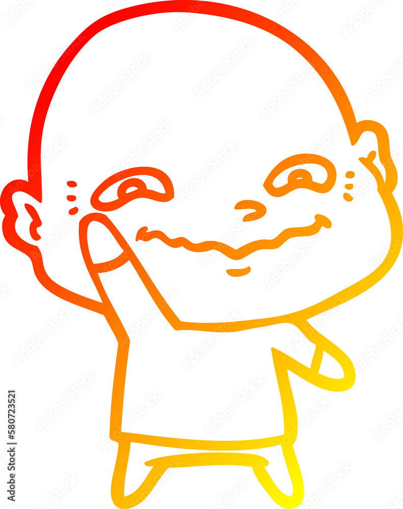 warm gradient line drawing cartoon creepy guy warm gradient line drawing cartoon creepy guy