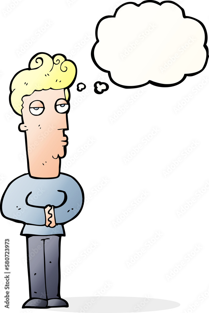 cartoon arrogant man with thought bubble cartoon arrogant man with thought bubble