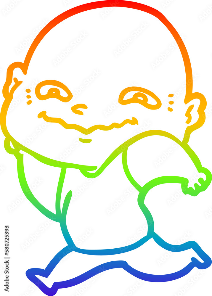 rainbow gradient line drawing cartoon creepy guy rainbow gradient line drawing cartoon creepy guy