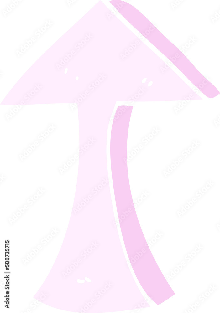 flat color illustration of a cartoon thin arrow pointing flat color illustration of a cartoon thin arrow pointing