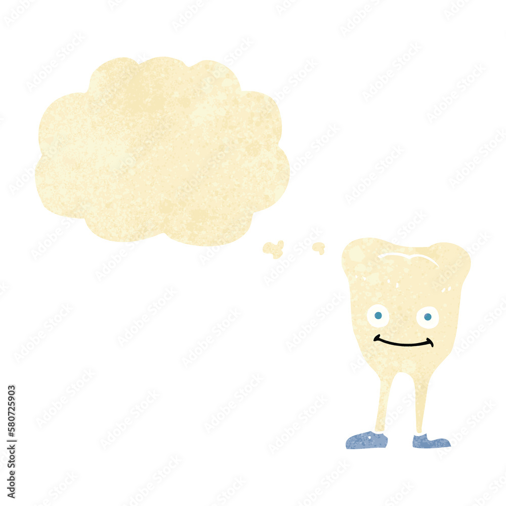 cartoon happy tooth with thought bubble cartoon happy tooth with thought bubble