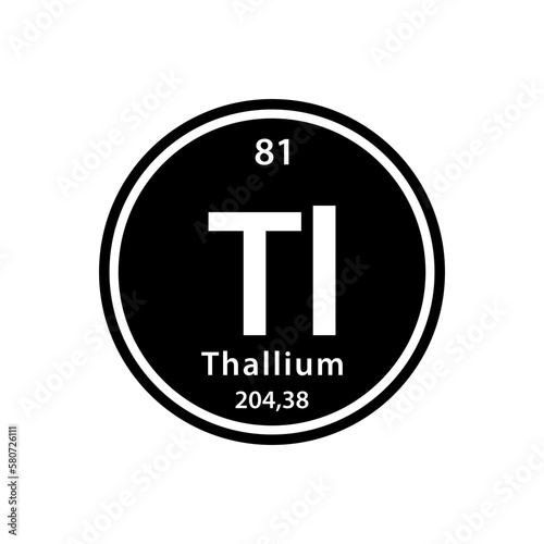 Thallium element periodic table icon vector logo design template