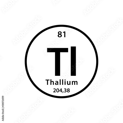 Thallium element periodic table icon vector logo design template