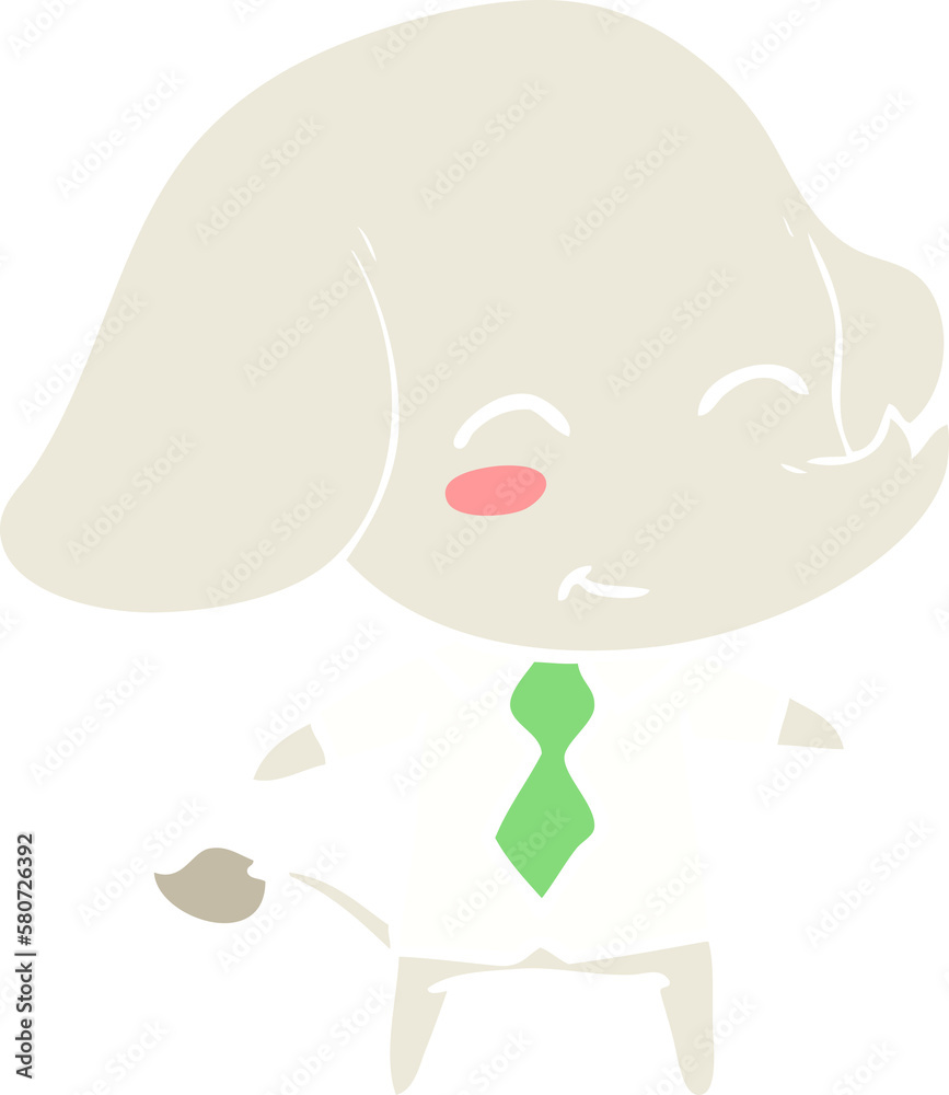 cute flat color style cartoon boss elephant cute flat color style cartoon boss elephant