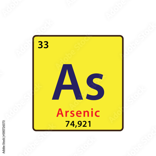 Arsenic Periodic table element icon vector logo design template