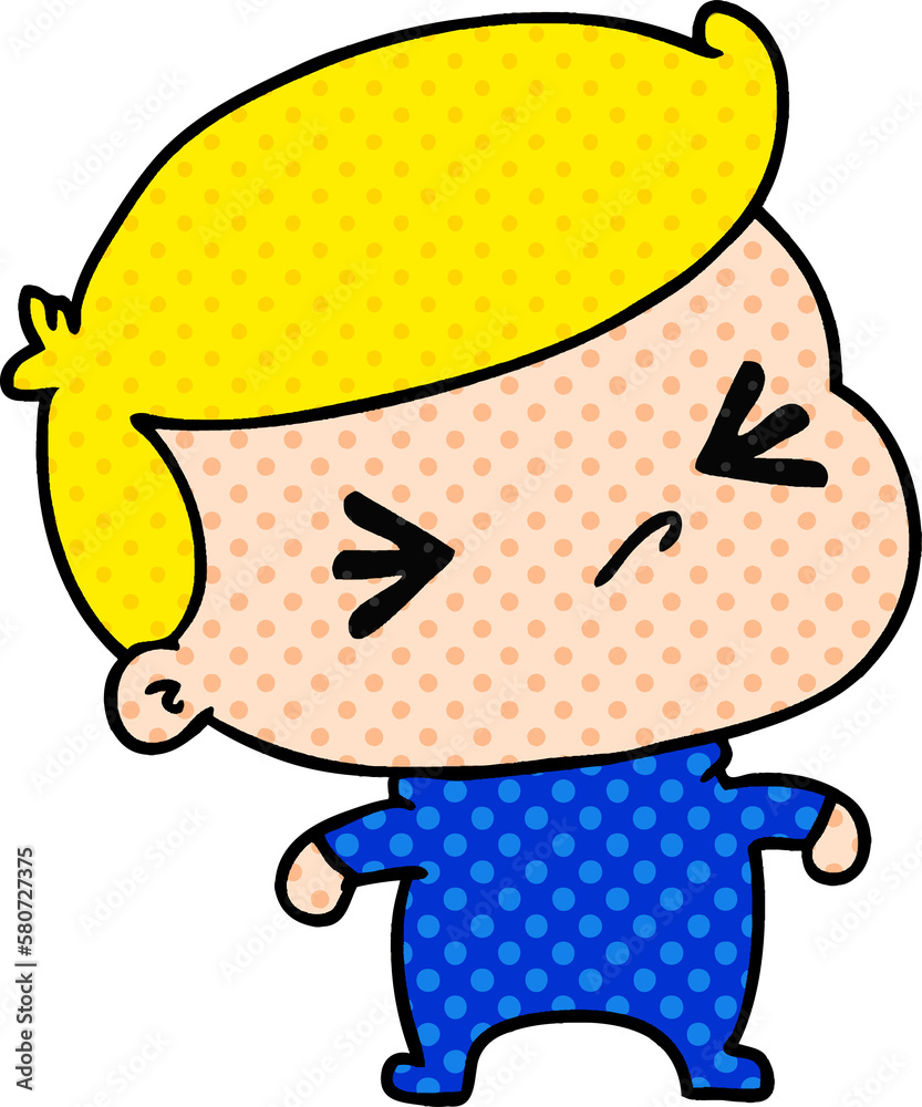 Fototapeta premium cartoon of a kawaii cute cross baby