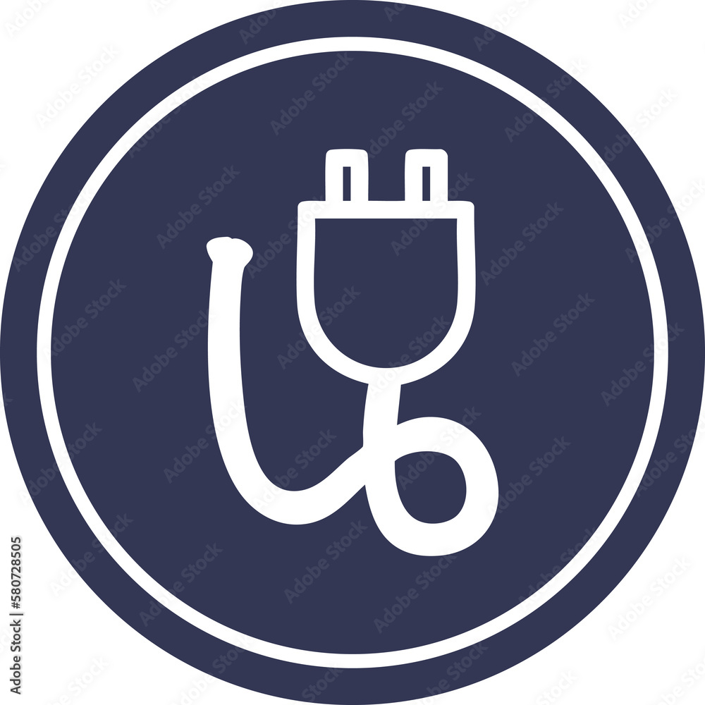electrical plug circular icon electrical plug circular icon