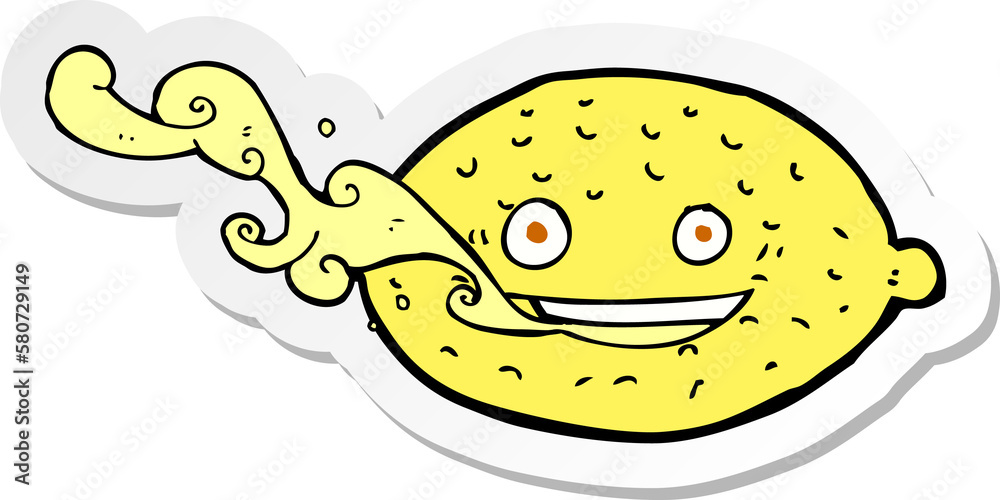 sticker of a cartoon lemon sticker of a cartoon lemon